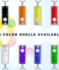 Mini LED Keychain Flashlight Pack Of 8 Tiny Pocket Light 12 Lumen Bright On The Go Featherlight Under Half Ounce Portable 96 By 24 By 8 Mm Ultra Handy Key Ring Illumination For Everyday Carry in 8 colors