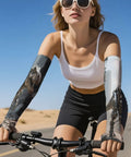 Stay Fly In The Heat Cooling Arm Sleeves For Sun Ray Blocking And Summer Workouts engineered with stretchy ice silk material for cycling.