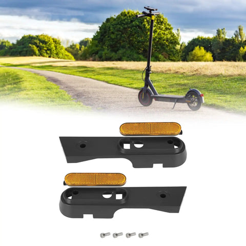Reflective Rear Wheel Cover For Electric Scooters Weatherproof Decorative Shield That Guards Your Ride From Rain And Dust Easy Screw In Installation With Included Screws Durable Wheel Guard For Most Models No Tools Required.