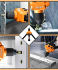 Rock Solid 16 Inch Rivet Nut Tool Kit With 110 Inserts And 11 Mandrels For Metric And Sae Bolts To Fix Your Ride Or Shop Projects With Ease Today, orange hand tool on metal panels