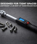 Half Inch Drive Digital Torque Wrench With Buzzer And LED Flash Notification Adjustable From 14.8 To 147.5 Foot Pounds