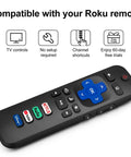 Two Pack Replacement Remote For Roku TV Compatible Smart TVs Infrared Universal Remote No Pairing Needed Just Insert Two AAA Batteries Works With TCL Hisense Onn Sharp Element Westinghouse Philips Roku TVs Batteries Not Included