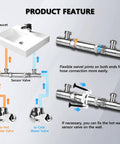 Upgrade Your Hot Water Game By Swapping That Crappy Plastic Sensor Bypass Valve With Our Heavy Duty 304 Stainless Steel Replacement, showing installation layout with flexible joints.