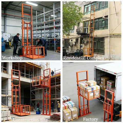 Heavy Duty Hydraulic Scissor Lift Table 2200 Lbs Capacity 33 Ft Height shown in workshop, residential, construction, and factory settings.