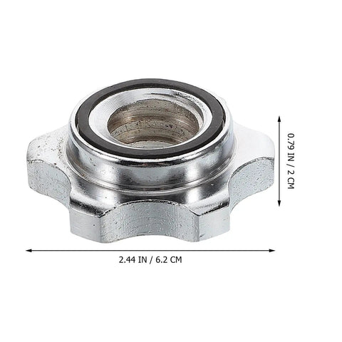 Close-up of one Stainless Steel Barbell Collar from 2 Pack Portable No Slip Anti Skid Locks Universal Fit for Barbell and Dumbbell Equipment