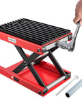 1200 Lbs Motorcycle Lift Scissor Jack for Dirt Bikes and ATVs Heavy Duty Steel Hoist Stand with Ratchet Wrench Crank Handle
