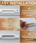 No Fuss 4 Pack Window Sash Lift Handles For Double Hung Frames Heavy Duty Die Cast Zinc Construction Smooth Everyday Grip White Replacement Hardware 3-5/16 Inch Kit Rock Solid installation instructions with numbered steps.