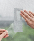 User applying Window And Door Screen Repair Patch Kit With Self Adhesive Tape For Quick Hole Fix Durable Mending Strip For Home Screens