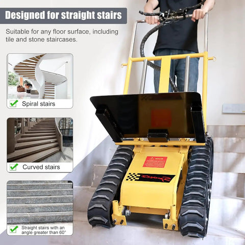 Stair Climbing Dolly Motorized Hand Truck With 880 Lbs Capacity 850W Power 48V Battery Removable Lithium Battery Built For Real Jobs Stair And Floor Lifts 360 Degree Turns Foldable Design For Lifting Heavy Furniture on straight stairs