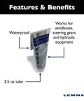 Winch Maintenance Grease 3.5 oz Tube For Winches Windlasses Steering Gears Trailer Bearings And Hydraulic Systems With Solid Activation And Load Carrying Strength Marine Grade Lubricant