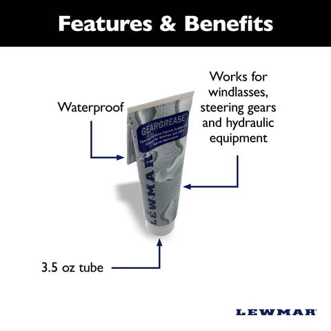 Winch Maintenance Grease 3.5 oz Tube For Winches Windlasses Steering Gears Trailer Bearings And Hydraulic Systems With Solid Activation And Load Carrying Strength Marine Grade Lubricant