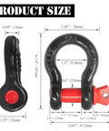 Two Pack 1/2 Inch D Ring Shackles With 5/8 Inch Screw Pins For Tow Straps, Winches, And Off Road Recovery, Heavy Duty Steel, product dimensions