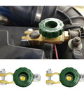 Heavy Duty Two Pack Top Post Battery Disconnect Switch Built Tough And Ready To Rock With Plug And Play Master Kill Isolator for 12 Volt 24 Volt trucks boats RV with copper terminals.
