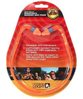 Quiet Band Shooting Earplugs With Reusable Pods in packaging highlighting orange color and ergonomic patented band design.