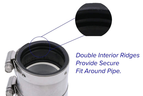 ProCheck Quiet Silent sump pump check valve with stainless steel vibration-resistant couplings, 1-1/2 in