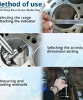 Method of use for Digital Bore Gauge 50-160mm 0.01mm Precision Internal Diameter Measuring Tool with 12 Probes and Case