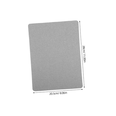 Self Adhesive Linen Repair Patch Kit, 5 Pieces, Grey Appliques For Quick Tees And Jeans Fixes, shown with measurements