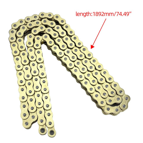 520 Beefed Up Heavy Duty Drive Chain 120 Links laid out showing length measurement