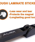 Close-up of Magnetic Tool Strips Organizer 5 Pack with Sixty Inches Total Length PVC Sticker Coated Magnetic Rails for Tools.