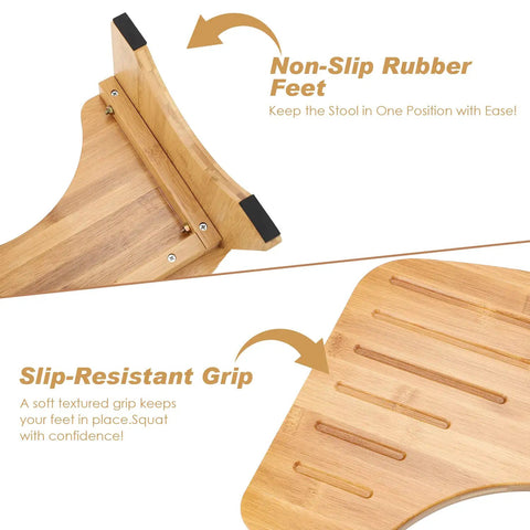 6 Inch Toilet Stool With Non Slip Mat For Adults And Kids Easy To Assemble showing non-slip rubber feet and slip-resistant grip