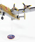 Model Kit B24J Bomber Airplane For Hobbyists And Builders Dope Detailed Snap Together Craft Project Educational Toy on display stand