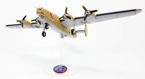 Model Kit B24J Bomber Airplane For Hobbyists And Builders Dope Detailed Snap Together Craft Project Educational Toy on display stand