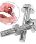 Beefy Heavy Duty Stainless Steel Hex Socket Cap Screws And Nut Set M6x30 Flat Head Bolts With Washers, 2 Piece, close-up view
