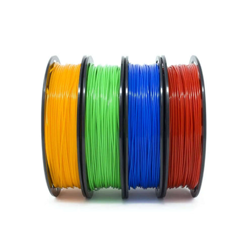 Four spools of Multicolor PLA 3D Printer Filament 1.75mm 200g Pack Vacuum Sealed With Desiccant 205 225C Nozzle Temperature Compatible