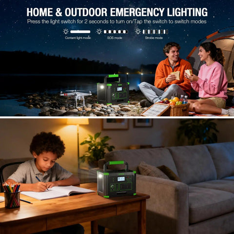 Power Up Anywhere With A 1000W Portable Power Station Featuring 999Wh Battery And Pure Sine Wave Inverter For Solar AC And Car Charging Perfect For Camping RV Trips Home Emergencies And Outdoor Adventures used in outdoor and indoor settings