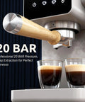 Next Level Touchscreen Espresso Machine Loaded With A 20 Bar Italian Pump And Quick Release Steam Wand for espresso extraction.