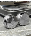 Straight Up Game Changer 58mm Stainless Steel Espresso Coffee Distributor And Adjustable Palm Tamper on marble surface.