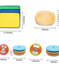 Microfiber cloths, applicator pads, and Dual Action Orbital Car Polisher pads in various sizes for auto detailing.