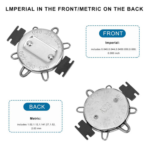 Two Pack Spark Plug Gap Gauge Tool With Metric And Imperial Scales for Pro Grade Precise Gap Measurement and Quick Adjustment