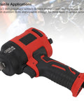 Heavy Duty Air Impact Wrench Half Inch Drive Shop Built Pneumatic Power Tool with rubber grip and 1200 Nm torque for easy bolt loosening.