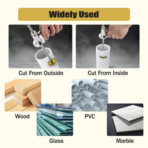 7 Inch Internal Pipe Cutter For Drill With Diamond Wheel And Hex Shank Adjustable Depth Handle cutting wood, PVC, glass, marble.