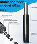 Heavy Duty Gas Lift Cylinder Replacement For Office And Gaming Chairs, Universal Fit Black Pneumatic Piston, Easy Install, Sinking Chair Fix