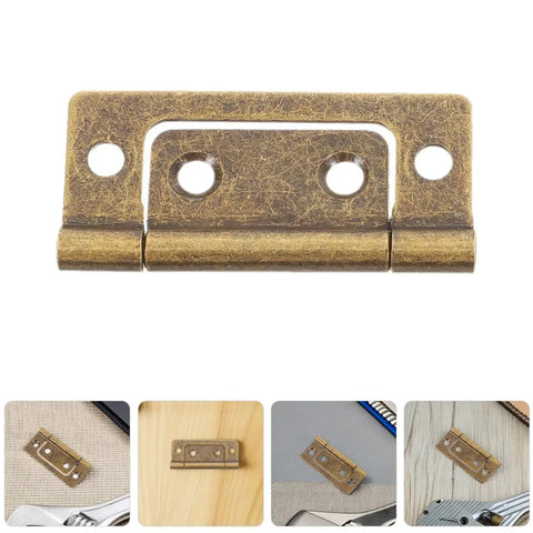 Vintage Stainless Steel Flush Mount Cabinet Hinges Set No Fuss, Thickened, Silent Operation, 51x25x1.2mm, front view