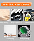 Applications for 100 Piece 5 Inch Sanding Discs Set With 8 Hole Hook And Loop, including wood, metal, automotive, wall, and jewelry polishing.