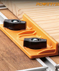 Universal T-Track Long Stop Kit for Woodworking and CNC Tables Two Pack with Stop Blocks, Wing Knobs, and Five Sixteenth Inch T Bolts