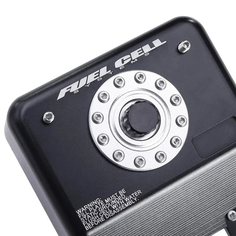 Beefy Aluminum Alloy Simulated Cell Receiver Box For 1/10 RC Crawler Cars, close-up of realistic fuel tank style housing detail