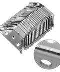 Pack of Three Sided Stainless Steel Corner Bracket For Furniture And Wood Frames, Heavy Duty Shelf And Cabinet Support displayed