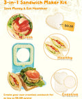 Craft Homemade Uncrustable Sandwiches With This Three-in-One Crustless Cutter And Sealer Machine showing various sandwich shapes.