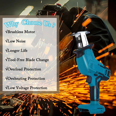 Beast Cordless Reciprocating Saw Brushless Power Tool With Variable 0 To 3000 RPM Quick Blade Change on workshop background