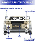 0 2 4 Gauge In Line ANL Fuse Holder With 300 Amp Fuse And Insulating Cover No Wire Terminals Needed Plug And Play Automotive Fuse Block For Cars Boats RVs Heavy Duty Electrical Protection, clear lid front view