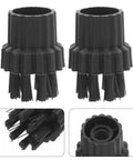 6 Piece Steam Cleaner Brush Heads Replacement with black nylon bristles for heavy-duty commercial cleaning tools.