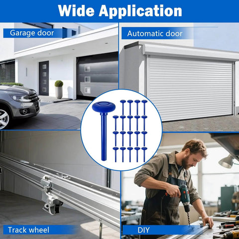 Blue 20 Pack 2 Inch Nylon Garage Door Rollers With 4 Inch Nylon Stem Ultra Quiet Smooth Operation Double Seal 6200 2RS Bearings