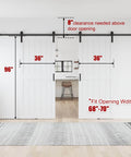 72 By 96 Inch White Barn Door With Sliding Hardware Kit For 68 To 70 Inch Wide Openings Space Saving Double Door Design