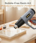 Powerful Dual Temperature Heat Gun With 572F And 1112F Settings Overload Protection Four Nozzles 900 To 1300W Hot Air Tool used for epoxy resin art.