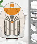 Elongated Toilet Seat Resin Bathroom, 14.5" x 18.5", featuring unique design, grip-tight bumpers, and stainless steel hinge.