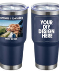 Top Shelf 30oz Custom Coffee Tumbler Stainless Steel Double Wall Vacuum Insulated Cooler Cup with graphic design and blank template.